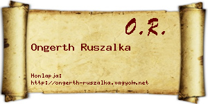 Ongerth Ruszalka névjegykártya